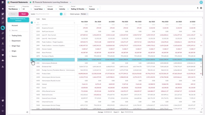 Set up your Trial Balance Statement
