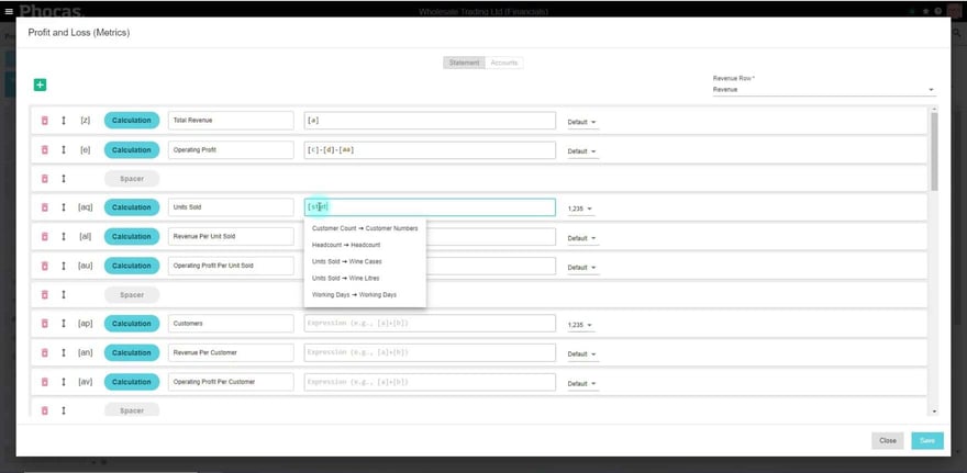 Reference a single account code in calculations